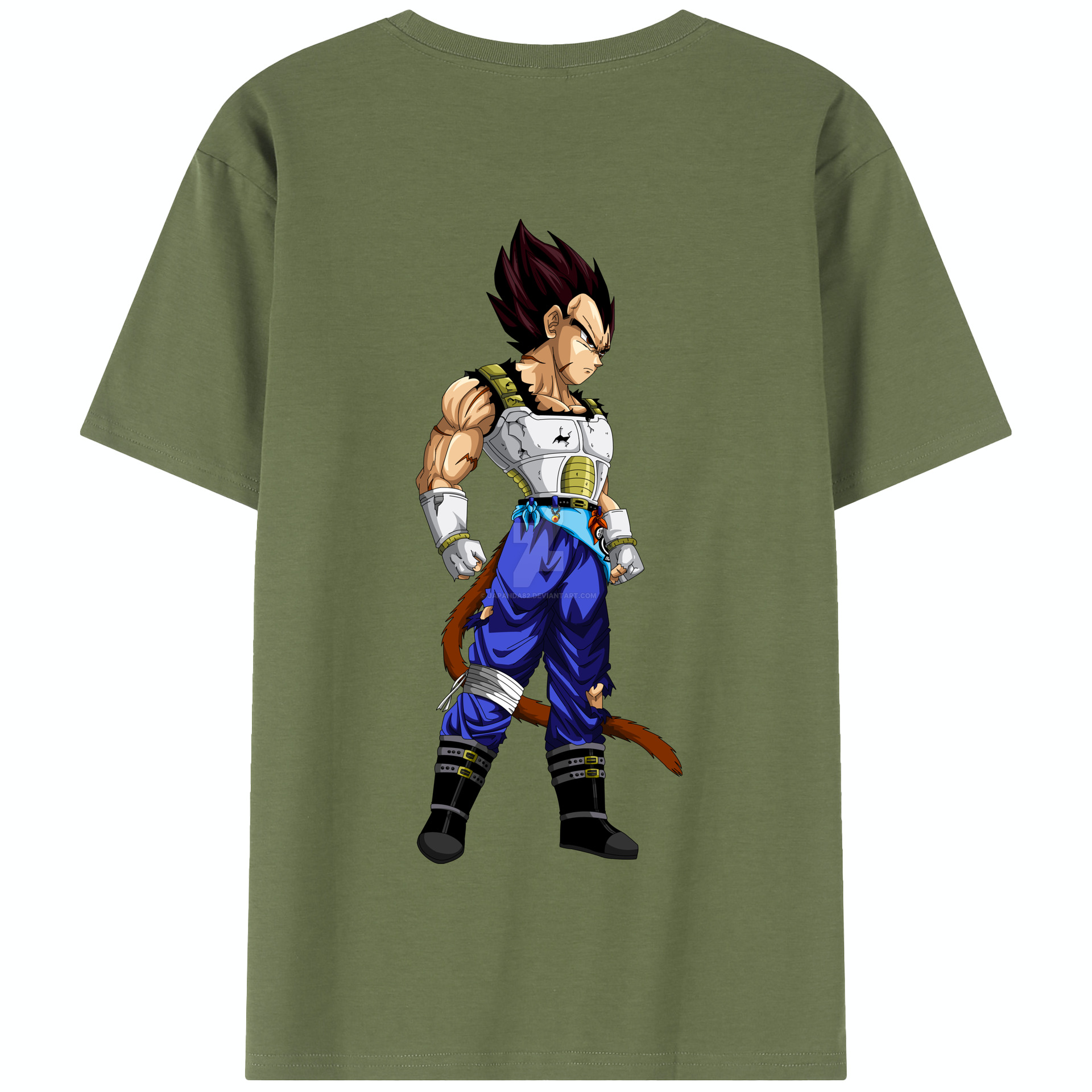 （画像用） ドラゴンボール ベジータ四世（Bejīta Yonsei）DRAGON BALL Vegeta IV 綿100％半袖Tシャツ（背面プリント）